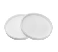 2 Pièces Plateau Rond en Silicone pour Bougies et Lampe Chauffante, Blanc | Protection la Chaleur, Surface Étanche Antidérapante Facile à Nettoyer, Rangement Décoratif pour Coiffeuse ou Bureau
