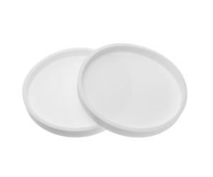 2 Pièces Plateau Rond en Silicone pour Bougies et Lampe Chauffante, Blanc | Protection la Chaleur, Surface Étanche Antidérapante Facile à Nettoyer, Rangement Décoratif pour Coiffeuse ou Bureau