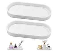 2 Pièces Plateau Salle de Bain,25x11 cm,Plateaux de Rangement Ovale