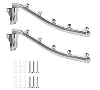 2 Pièces Pliable Support à Linge Suspendu, Étendoir Porte Cintre Mural Crochet Pliant Rétractable, Crochet Vêtements Cintre à Rotation 180° Portemanteau Crochet Multiple Organisateur de Garde-robe