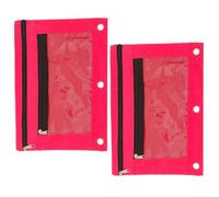 2 Pièces Pochette à Classeur Trousse Zippée pour 3 Anneaux | Fermeture Éclair Renforcée, Fenêtre Transparente, Design Trois Trous, pour Bureau et Examen