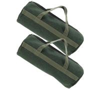 2 Pièces Pochette à Outils Multifonction en Toile Coton Verte | Rangement Compact, Ouverture Large, Usage Atelier et Maison, pour Artisans et Bricoleurs
