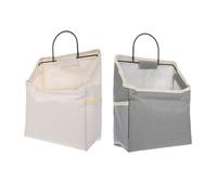 2 Pièces Pochette de Rangement Suspendue Poche Latérale Murale | Organisation Verticale Pratique, Surface Souple en Mélange Coton Polyester, pour Lunettes et Fournitures Créatives au Bureau
