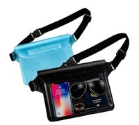 2 Pièces Pochette Étanche IPX8 Imperméable, Pochette Étanche, avec Sangle Réglable Pochettes Etanche Plage Accessoire pour Natation, Rafting, Kayak, plongée en apnée, pêche, Camping