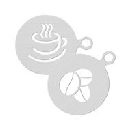 2 Pièces Pochoir à Café en Acier Inoxydable Argenté