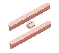 2 Pièces poignée de garde-robe Or rose Poignées pour placards Boutons de d'Armoire Porte Tirettes De Tiroir en Alliage d'Aluminium Tirer de Tirage pour Chambre à Coucher (Espacement trous 192mm)