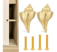 2 Pièces Poignée de Meuble Décorative en Laiton Vintage Coquillage