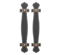 2 Pièces Poignée de Meuble Vintage en Cuir PU et Alliage de Zinc | Poignées de Placard Rétro, Remplacement Pratique pour Commodes, Mallettes et Bagages, Vis de Montage Incluses, Noir ou Marron