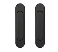 2 Pièces Poignée de Porte Coulissante Ovale 14,8 CM Poignée Porte Coulissante Poignées de Porte Coulissante Auto-Adhésives,Convient pour Armoires, Fenêtres, Portes Coulissantes(Noir)