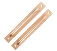 2 Pièces Poignée de Porte D'armoire en Alliage D'aluminium Or | Plaque Arrière Rectangulaire, Surface Mate Anti-traces, Usage Portes Coulissantes, Intérieur Minimaliste et Salle de Bain