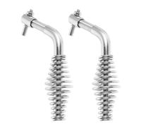 2 Pièces Poignée de Porte de Cheminée Argenté en Métal à Ressort | Style Vintage Classique, Compatible Foyers et Fumoirs Bbq, Résistance à Haute Chaleur, Seal Renforcé
