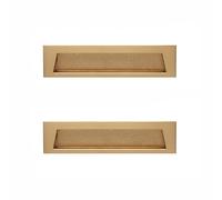 2 Pièces Poignée de Porte Invisible Poignées Encastrées de Porte Coulissante Poignée Rectangle pour Tiroirs Poignées pour Armoires en Alliage de Zinc pour Meubles Cuisine (Hole pitch:128mm,Gold)