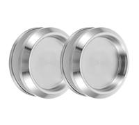2 Pièces Poignée Ronde Double pour Porte Verre Acier Inoxydable | Finition Brossée, Bloc Intérieur Plastique, Vis et Écrou Internes, Ouverture 12 à 13mm, Prise Confortable