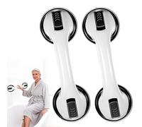 2 Pièces Poignée Ventouse Salle de Bain,30 CM Barres d'appui de Douche Forte Prise,Salle de Bain Baie Vitrée Barre D'Appui WC,Sans Perçage Amovible,pour Personnes Âgées,Handicapés,Enfants,Noir