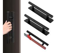 2 Pièces Poignées de Porte Autocollantes, 150*25*35mm Poignées Autocollantes en Acier Inoxydable, Poignee de Meuble Cuisine, Poignées de Porte Coulissante pour Meuble Armoire Chambre à Coucher, Noir