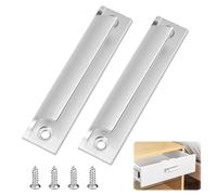 2 Pièces Poignées de Porte Balcon Extérieures en Alliage D'aluminium,Poignée Porte Coulissante,Design Incurvé Poignet de Porte Baie Vitrée,Poignée de Porte de Balcon,avec 4 Vis,pour Fenêtres,Meubles