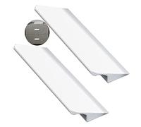 2 Pièces Poignées pour placards en Alliage d'Aluminium Poignet d'Armoire Dissimulées Boutons de Tiroir Blanc Tirettes de Porte Tirer de Tirage pour Penderie,Profil Poignée (Hole distance 64mm)