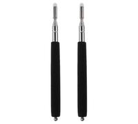 2 Pièces Pointeur Portatif Rétractable en Acier Inoxydable | Indication Précise, Embout Non Réfléchissant, Finition Polie, Extension Fluide, Noir, Lecture et Exposition