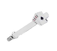 2 pièces Poker pince à cravate for homme rainure Clips boutons de manchette ensemble affaires pinces à cravate Unique mariage cravate porter cuivre pince homme