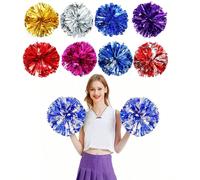 2 pièces Pom-poms de Cheerleading, Pom-poms de danse pour la danse carrée, les compétitions sportives scolaires, les exercices de ralliement et les performances Taille unique - rouge 2pcs,Taille uniqu