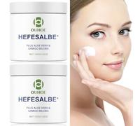 2 pièces Pommade à la Levure de Qualité Supérieure - Crème de Levure Hydratante Visage et Corps avec Aloe Vera & Ginkgo, Pommade à la Levure Plus, Effet Réparateur et Lissant