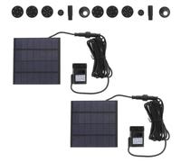 2 Pièces Pompe à Eau Solaire 7V 1,8W pour Fontaines et Bassins de jardin | Plastique Noir, Installation Rapide, Modèle Immergé Étanche pour Usage Intérieur ou Extérieur, Entretien Réduit