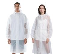 2 Pièces Poncho Pluie Imperméable Transparent EVA 115 cm avec Capuche et Manches, Réutilisable, Cape de Pluie Unisexe, Poncho Impermeable pour Festival, Outdoor & Voyage