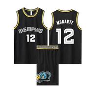 2 Pièces Pop Maillot Basket Enfant/Adulte, Basketball Jersey et Short Ensemble de Maillot, Maillot sans Manches + Pantalon Court Enfants/Adulte, Maillot Basketball Enfant/Adulte Noir 5XL