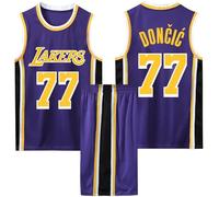 2 Pièces Pop Maillot Basket Enfant/Adulte, Basketball Jersey et Short Ensemble de Maillot, Maillot sans Manches + Pantalon Court Enfants/Adulte, Maillot Basketball Enfant/Adulte Violet L