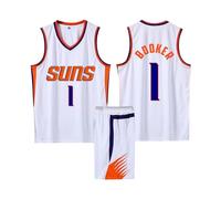 2 Pièces Pop Maillot Basket Enfant/Adulte, Basketball Jersey et Short Ensemble de Maillot, Maillot sans Manches + Pantalon Court Enfants/Adulte, Maillot Basketball Enfant/Adulte Blanc M