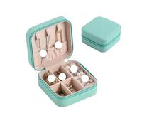 2 pièces, Portable petit bibelot boucle d'oreille collier Bracelet bague organisateur vitrine ornements de voyage en cuir Mini boîte rangement bijoux Pour Ranger Les Bijoux,Les Ornements(GREEN)