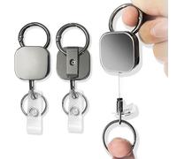 2 pièces Porte Badge de Carte, Porte Badge d'identification, Porte-badge Retractable, Porte-clés Extensibles, Rétractable Porte Badge, Porte Badge Enrouleur, Pour Porte-clés porte-badge d'identité.