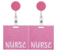 2 Pièces Porte-badge D'identification Infirmière Acrylique Rose | Visibilité Claire, Léger à Porter, pour Personnel Hospitalier, Compatible Lanyards et Badge Reels