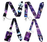 2 Pièces Porte Badge Porte Cartes Animé Solo Leveling avec Lanyard | Pour Carte d'Identité, École, Bureau, Cantine, Bus