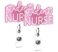 2 Pièces Porte-badge Rétractable pour Infirmières, Acrylique | Design Simple, Réutilisable, Facile à Fixer, pour Hôpital et Soins Infirmiers