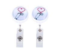 2 Pièces Porte-badge Télescopique Abs Blanc Décoratif | Clip Blanc, Usage en Conventions et Séminaires, Accessoire Créatif, Format Pratique