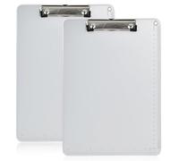 2 Pièces Porte-Bloc en Aluminium A4,Planches à Pince avec Pince Métallique Caoutchoutée,Clip Planches avec Règle Graduée,Bloc à Pince pour École Bureau (Argent, A4)