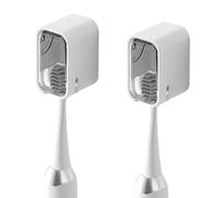 2 Pièces Porte Brosse à Dents Mural avec Couvercle, Support Brosse à Dent Anti-Poussière Auto-Adhésif, Capuchon Protecteur Brosse à Dents Salle de Bain pour Salle Bain Familiale Hôtel