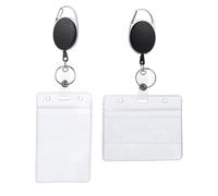 2 Pièces Porte-cartes Rétractable en ABS Pince Ceinture | Étui D'identification Simple et Soigné, Multi-attache, pour Agents et Médecins, Garde les Mains Disponibles