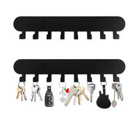 2 Pièces Porte Clef Mural Noir, Porte Clé Mural avec 8 Crochets, Crochet utocollant, Aucun Perçage n'est Nécessaire, pour Couloir, Cuisine, Chambre à Coucher, Salon, Salle de Bain, Bureau