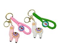 2 Pièces Porte-Clés Alpaga, Porte-Clés Mignons, Porte-Clés Animaux en Silicone, Pendentifs Alpaga Tridimensionnels, Pendentifs De Sac pour Filles, Accessoires Clés Créatifs