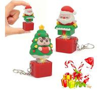 2 Pièces Porte-Clés Anti-Stress, Porte-Clés Clavier de Noël, Keycaps du Père Noël avec Lumière - Pour Lutter Contre l'Anxiété, la Nervosité et Aider à la Concentration