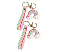 2 Pièces Porte-clés Arc-en-ciel Dessin Animé PVC