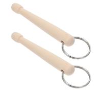 2 Pièces Porte-clés Baguette de Percussion, Mini Cymbale | Fer et Bois, pour Bouches D’aération Automobiles, Étudiants Débutants, Jeu en Voiture et Attente