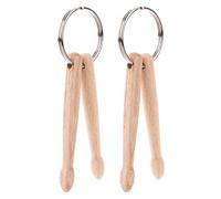 2 Pièces Porte-clés Baguettes de Tambour en Bois, Style Élégant
