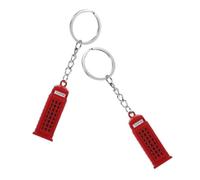 2 Pièces Porte-clés Cabine Téléphonique en Alliage de Zinc Rouge