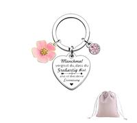 2 Pieces Porte-Clés Cadeau, Porte e Courage Et Persévérance, Cadeaux D'anniversaire pour Femmes, Meilleure Amie, pour Thanksgiving Valentin Fête Des Mères Cadeau(1Porte-clés, 1Sac en Flanelle