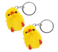 2 Pièces Porte-clés Canard Jaune en Peluche Petit Porte-clés