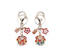 2 Pièces Porte-Clés Chat Porte-Bonheur, Porte-clés Forme Chat, Pendentif Chat Porte-Clés, pour Décoration Porte-clés, Sac Ornements, Amoureux Chats Cadeau