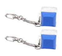 2 Pièces Porte-clés Clavier Bleu en Plastique et Métal, Breloque